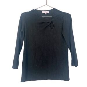 Philosophy Black Peekaboo Long Sleeve Sweater - Size Small